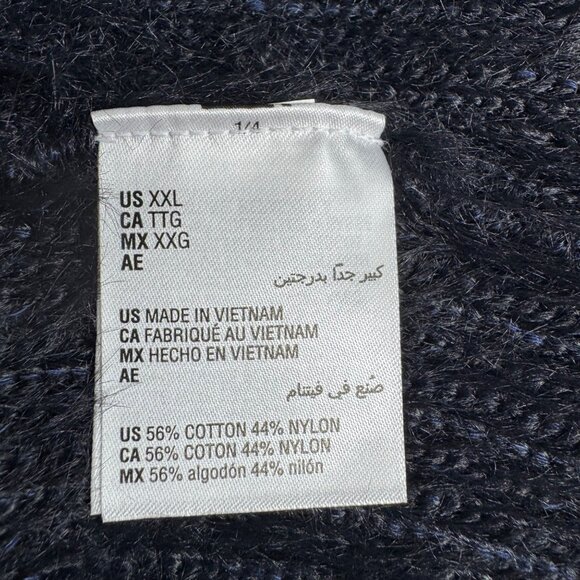 INC Women's Striped Blue Black Horizontal Striped Fuzzy Sweater Size XXL - Picture 5 of 8